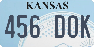 KS license plate 456DOK