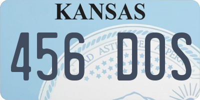 KS license plate 456DOS