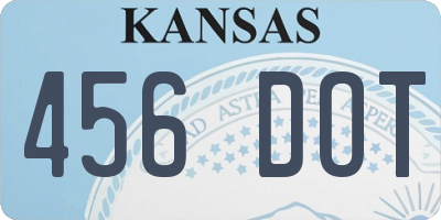 KS license plate 456DOT