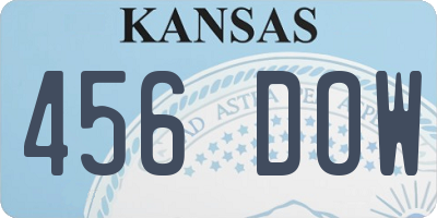 KS license plate 456DOW