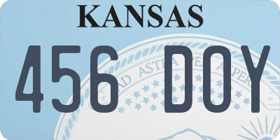 KS license plate 456DOY