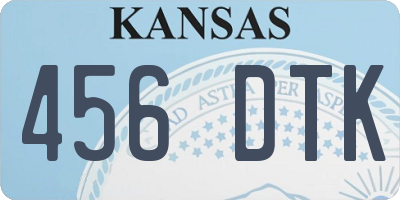 KS license plate 456DTK