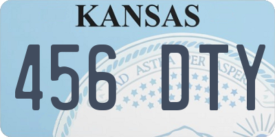 KS license plate 456DTY