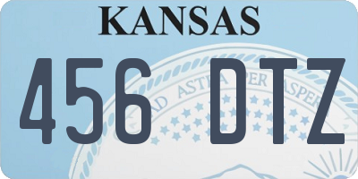 KS license plate 456DTZ