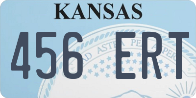 KS license plate 456ERT