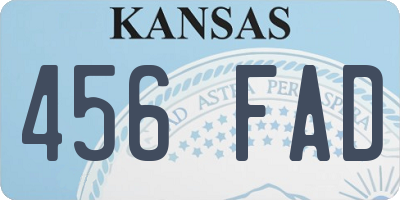 KS license plate 456FAD