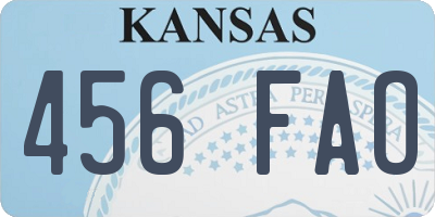 KS license plate 456FAO