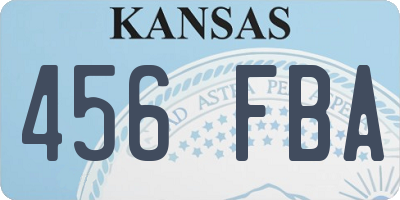 KS license plate 456FBA