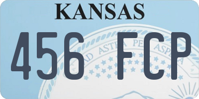 KS license plate 456FCP