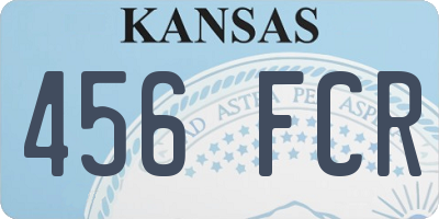 KS license plate 456FCR