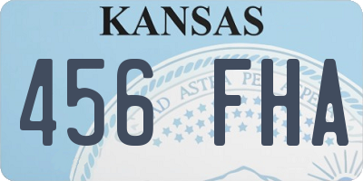 KS license plate 456FHA