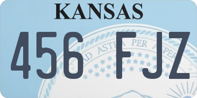 KS license plate 456FJZ
