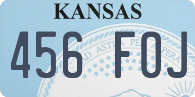 KS license plate 456FOJ