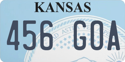 KS license plate 456GOA