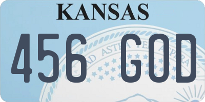 KS license plate 456GOD