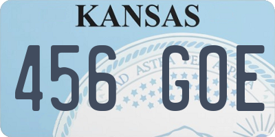 KS license plate 456GOE