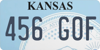 KS license plate 456GOF
