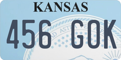 KS license plate 456GOK
