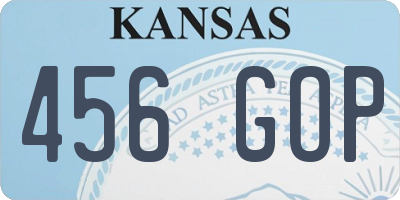 KS license plate 456GOP
