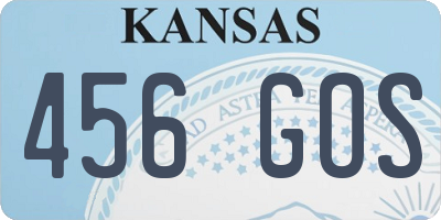 KS license plate 456GOS