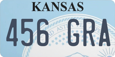 KS license plate 456GRA