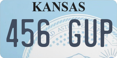 KS license plate 456GUP
