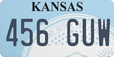 KS license plate 456GUW