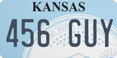 KS license plate 456GUY