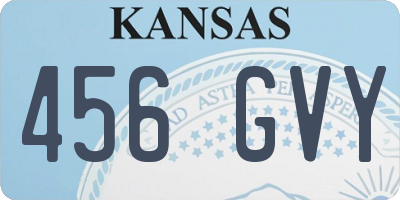 KS license plate 456GVY