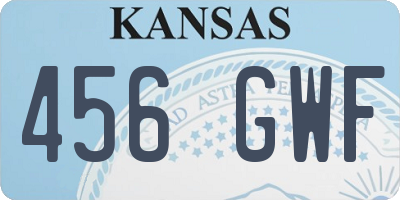 KS license plate 456GWF