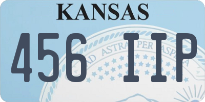 KS license plate 456IIP