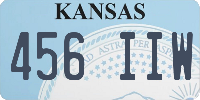 KS license plate 456IIW
