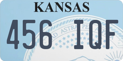 KS license plate 456IQF