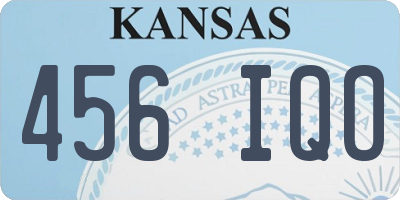 KS license plate 456IQO