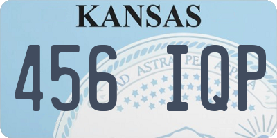 KS license plate 456IQP