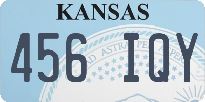 KS license plate 456IQY