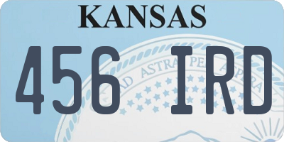 KS license plate 456IRD