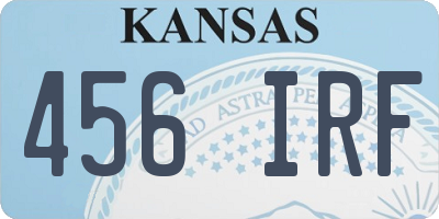 KS license plate 456IRF