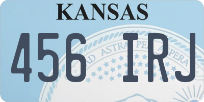 KS license plate 456IRJ