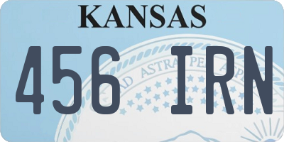 KS license plate 456IRN