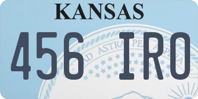 KS license plate 456IRO