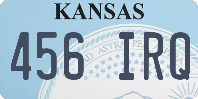 KS license plate 456IRQ