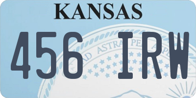 KS license plate 456IRW