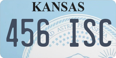 KS license plate 456ISC