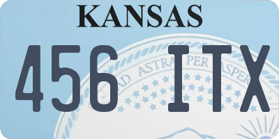KS license plate 456ITX