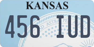 KS license plate 456IUD