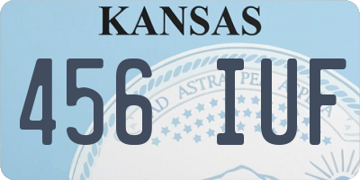 KS license plate 456IUF