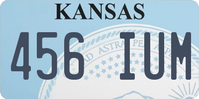 KS license plate 456IUM