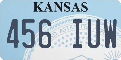 KS license plate 456IUW