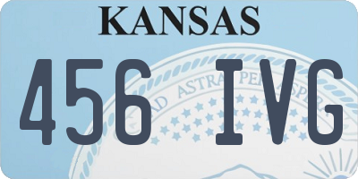 KS license plate 456IVG